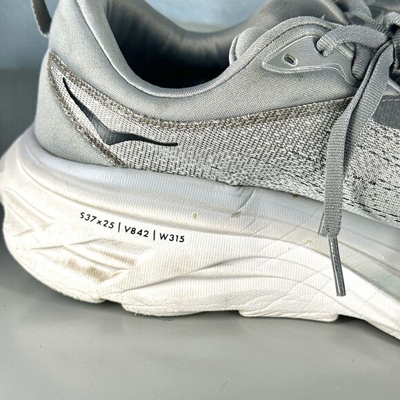 Hoka One One Bondi 8 Men's Gray 9 2E Running Cushioned Lightweight Gym Shoes - Picture 7 of 16